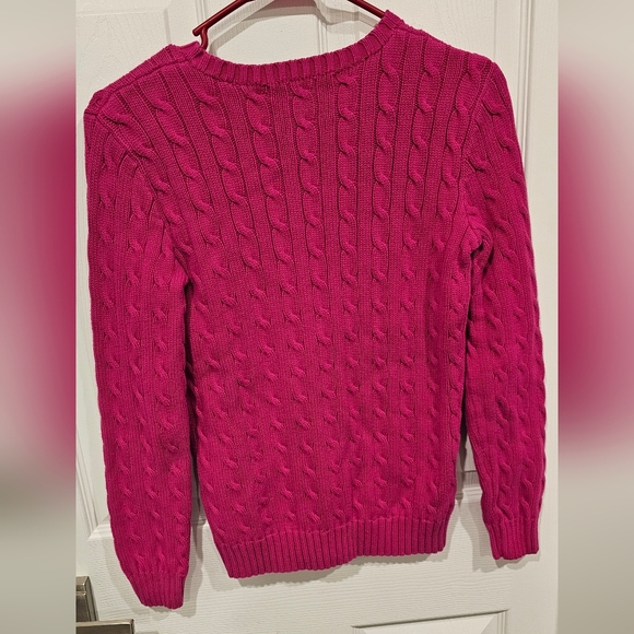 Ralph Lauren Sport Women's Vibrant Pink Cable Knit Sweater Size-M - Picture 10 of 10